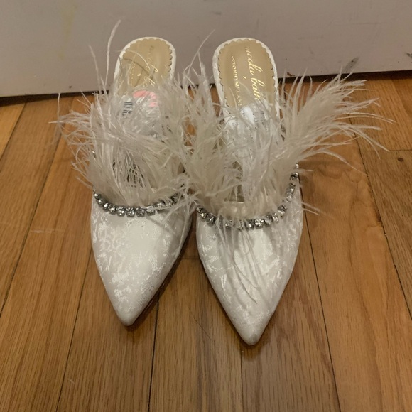 Nicola Bathie x antonio Melanie feather heeled Mules size 6 NWOB - Picture 4 of 9